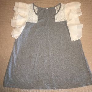 Girls flutter sleeve top